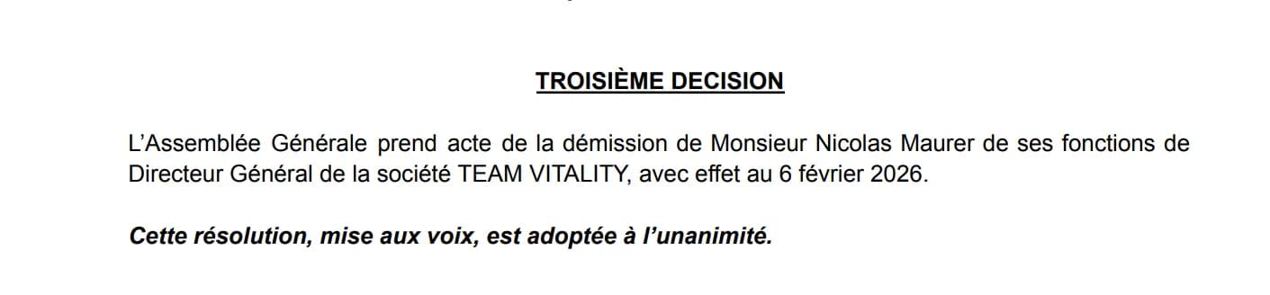 MAURER DEMISSION